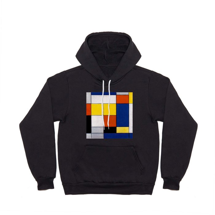 Piet Mondrian (1872-1944) - Great Composition B with Black, Red, Gray, Yellow and Blue - 1920 - De Stijl (Neoplasticism), Geometric Abstraction - Oil on canvas - Digitally Enhanced Version - Hoody