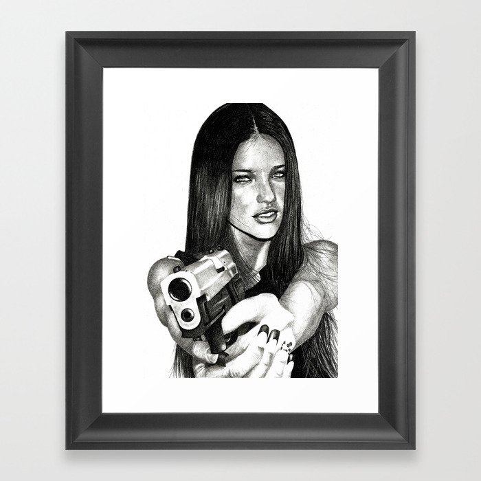 Bang bang, killer Adriana lima Framed Art Print