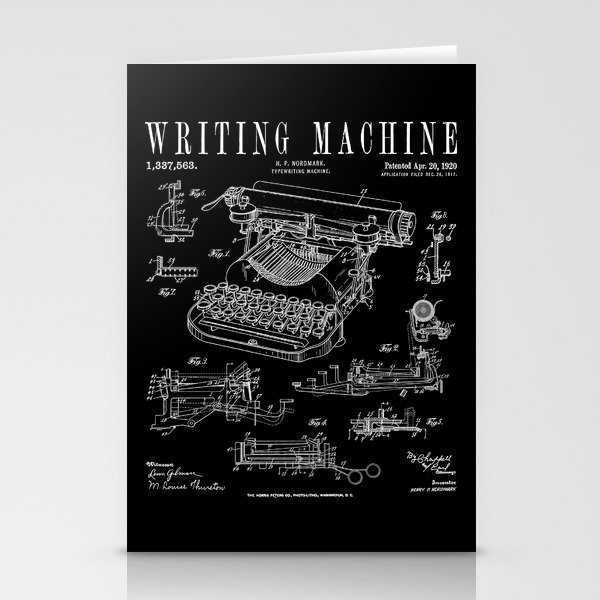 Typewriter Writing Machine Vintage Writer Patent Stationery Cards