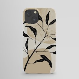 No26 Branching Out - Leaves in black iPhone Case