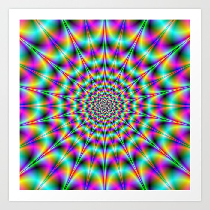 Psychedelic Color Explosion Art Print By Colinforrest Society6