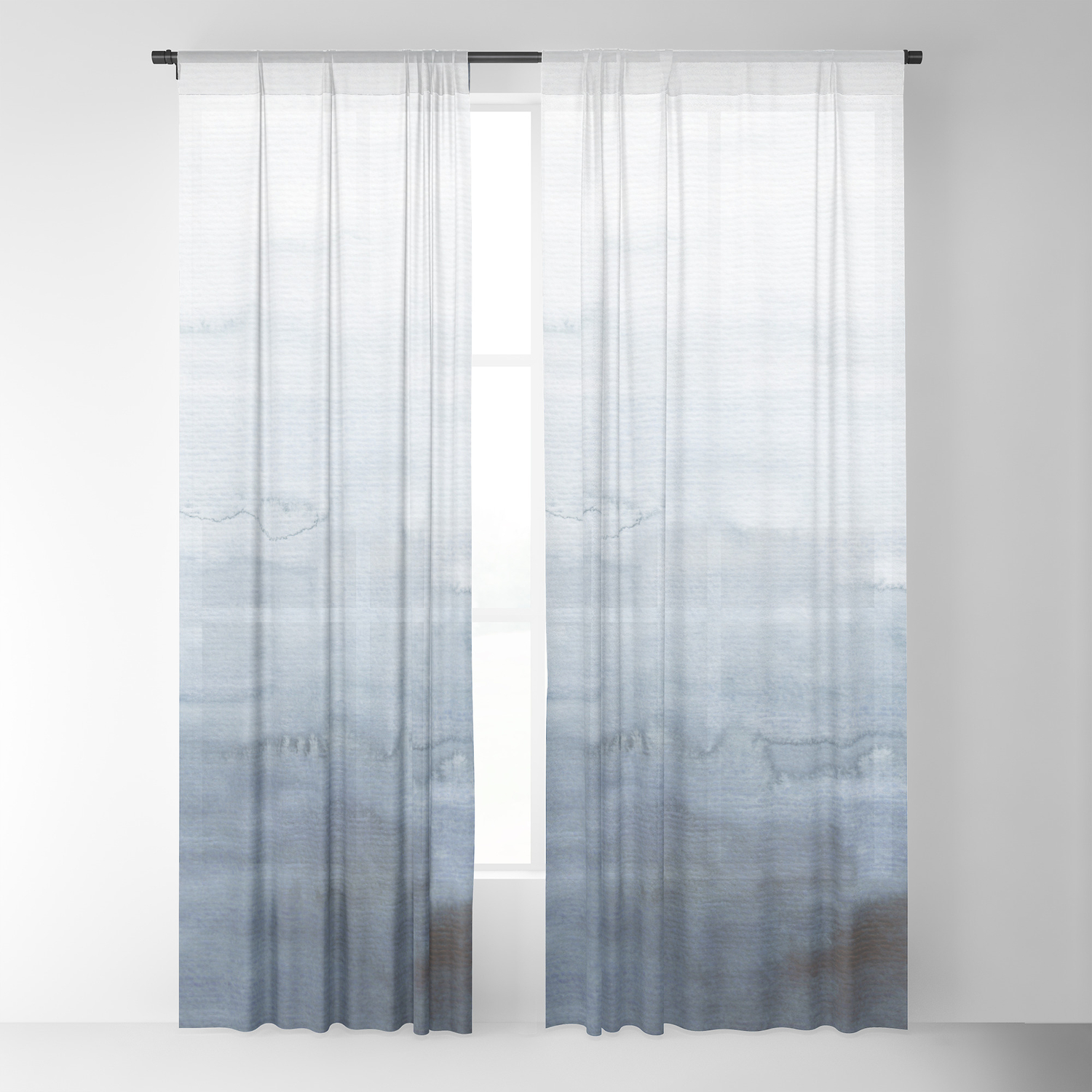 Indigo Abstract Painting No 4 Sheer Curtain By Ccartstudio
