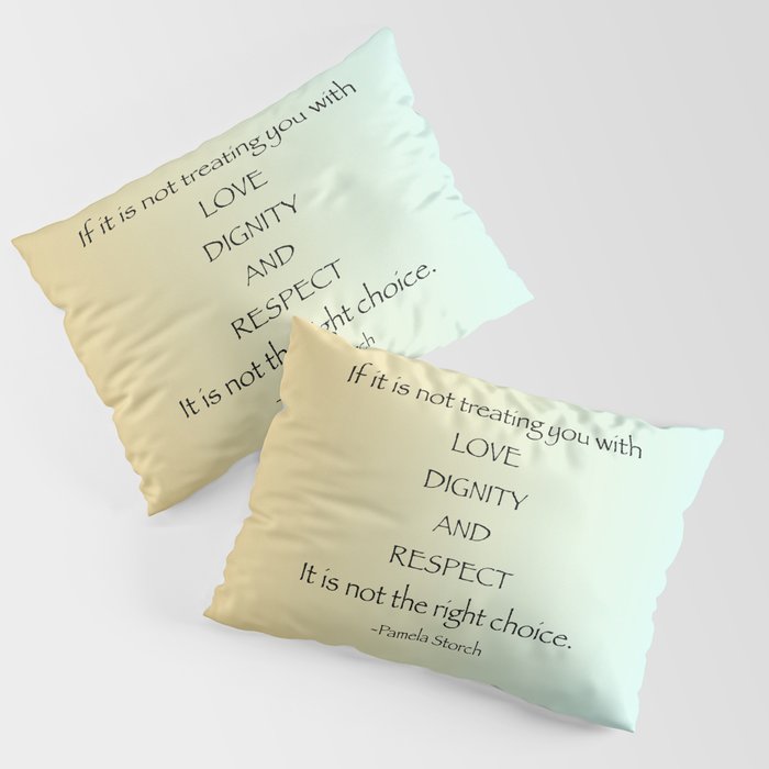 Love Dignity and Respect Quote Pillow Sham