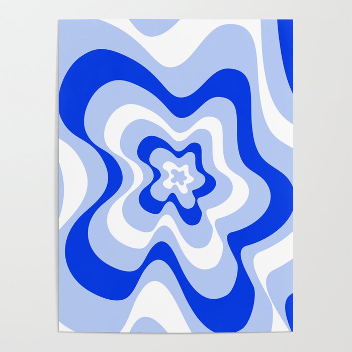 Abstract pattern - blue and white. Poster