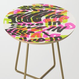 "Dive In" Pink, Green & Black Side Table