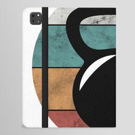 Kettlebell weight vintage color striped circle iPad Folio Case