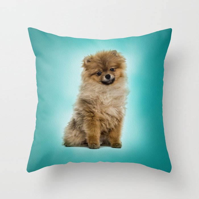Cute Pomeranian Dog Throw Pillow