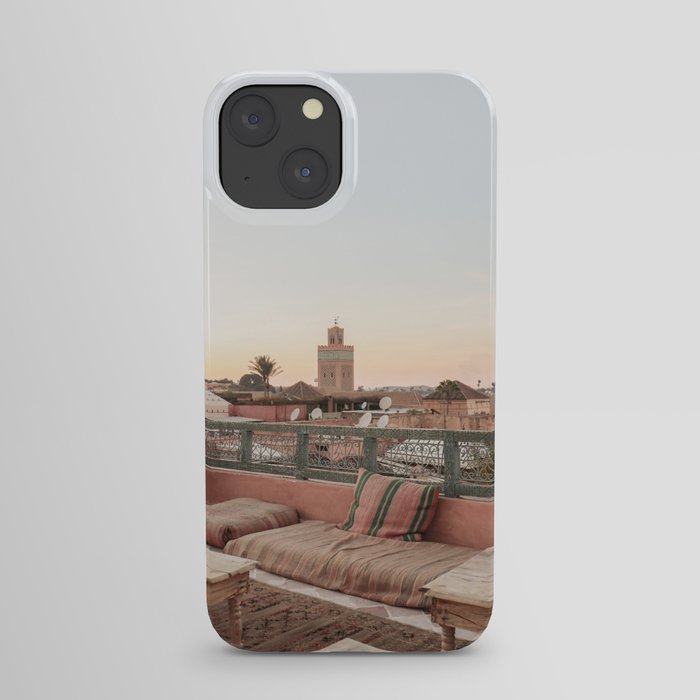 Pastel Sunset Colors Of Marrakech Photo | Coral Rooftop Design Art Print | Morocco Travel Photography iPhone Case