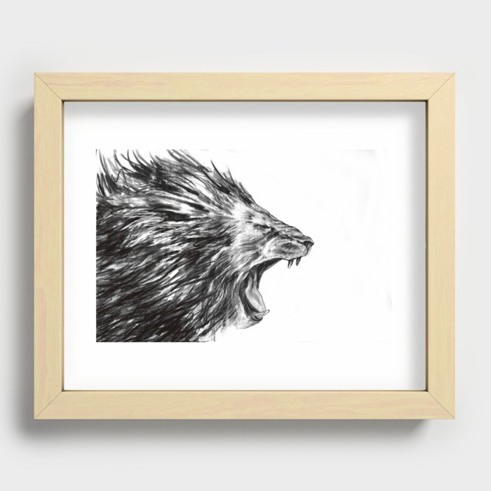 Lion Roar Recessed Framed Print