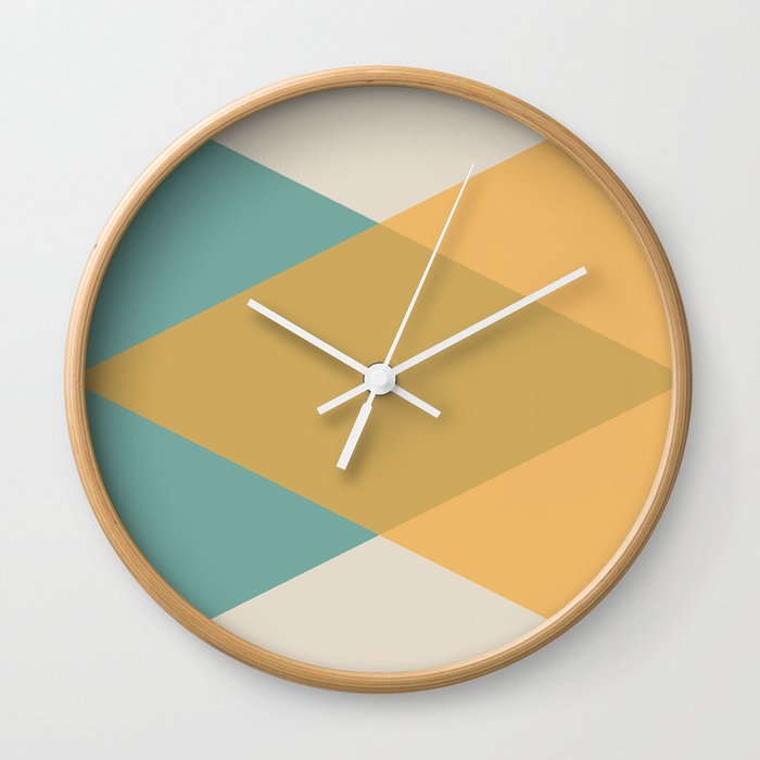 Mid Century - Yellow and Blue Wall Clock