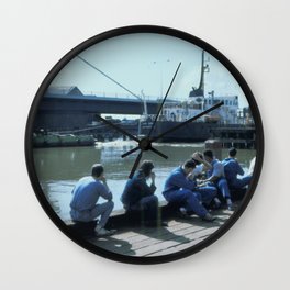 Tug "Gillian Knight" aiding dredger "Sand Serin" through Myton Bridge on the River Hull Wall Clock