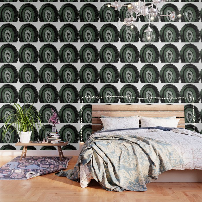Green Black Agate With Rose Gold Glitter 1 Gem Decor Art Society6 Wallpaper