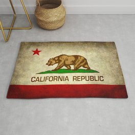 California Republic Retro Flag Area & Throw Rug