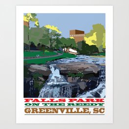 Falls Park On The Reedy, Greenville, SC Art Print
