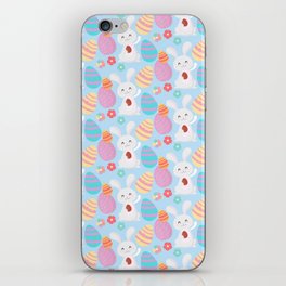 Colorful Pastel Easter Egg Rabbit Pattern iPhone Skin