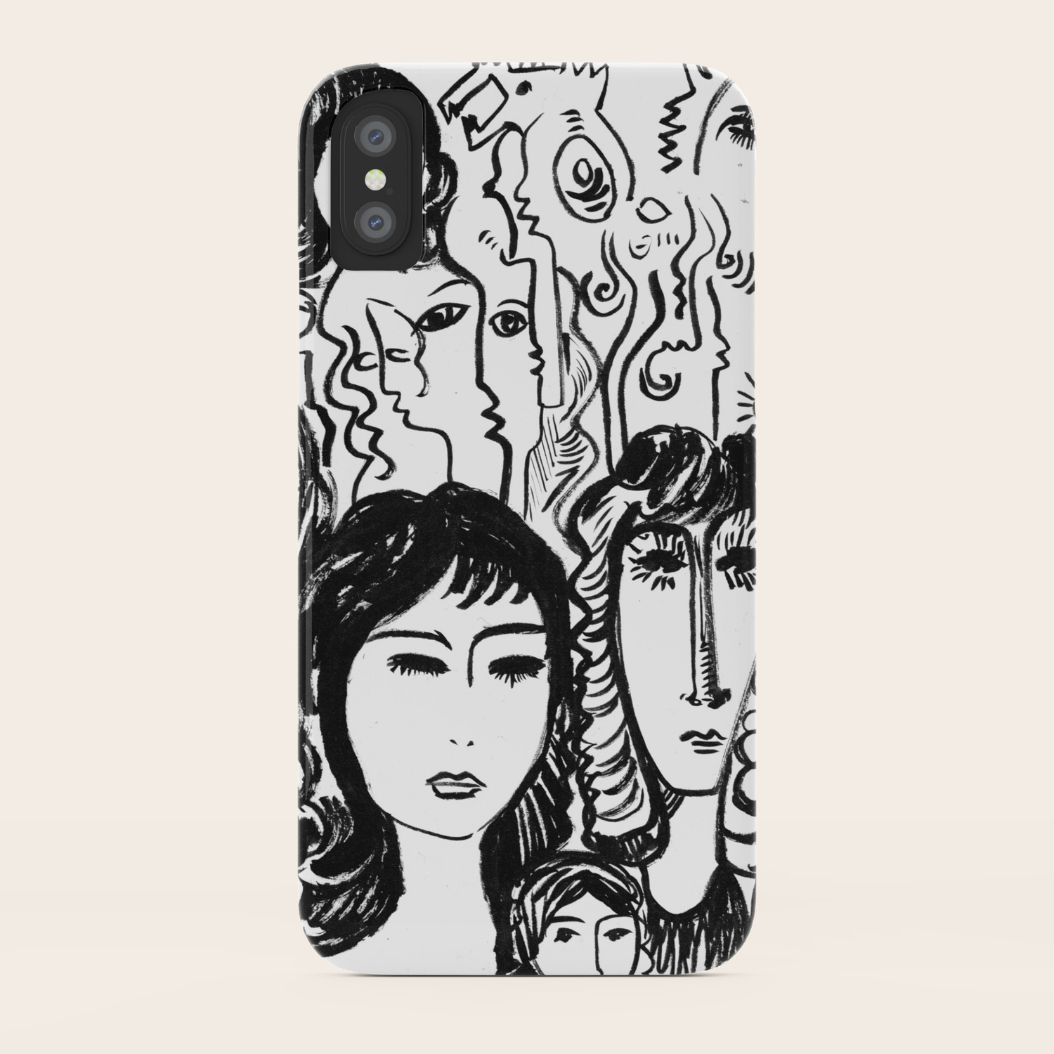 Black And White Girls Sketches Graffitis Iphone Case By Emmanuelsignorino Society6,Easy Cute Little House Drawing