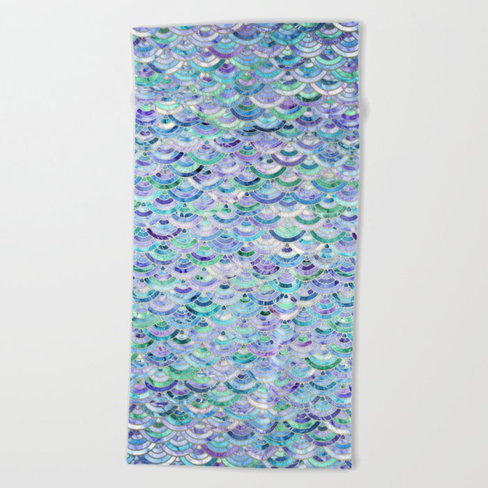 Marble Mosaic in Sapphire and Emerald Beach Towel