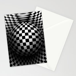 Chequered sphere Stationery Cards