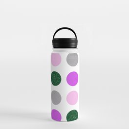 Modern dots, stripe polka, Very Peri Art Print Water Bottle