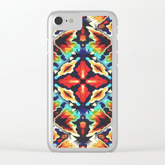 Ornate Geometric Colors Clear iPhone Case