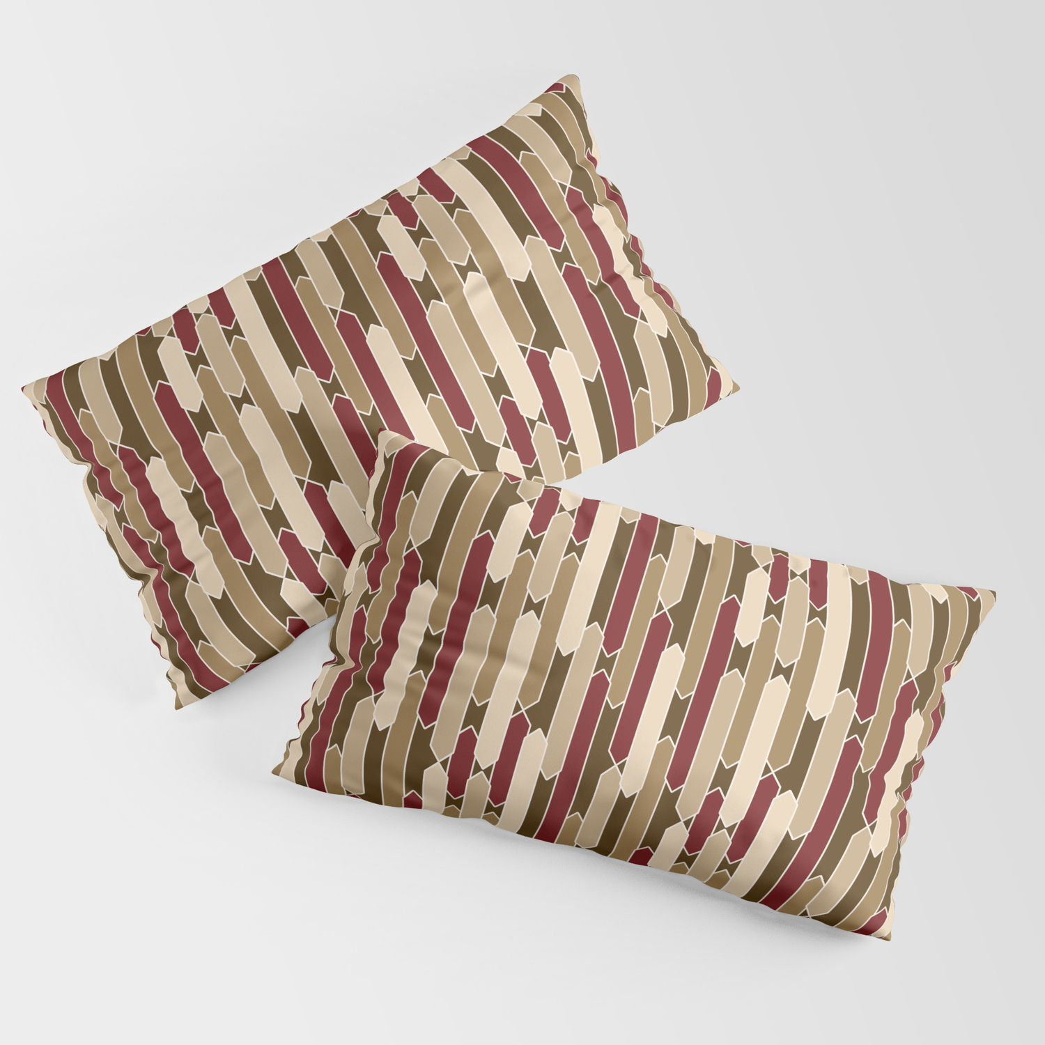 burgundy and tan throw pillows