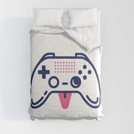 Cute gamepad showing a pink tongue. Game design Comforter