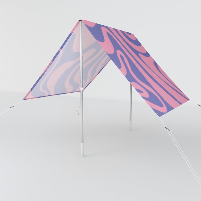 Calm Very Peri Liquid Swirl Pattern Sun Shade