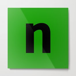 letter N (Black & Green) Metal Print