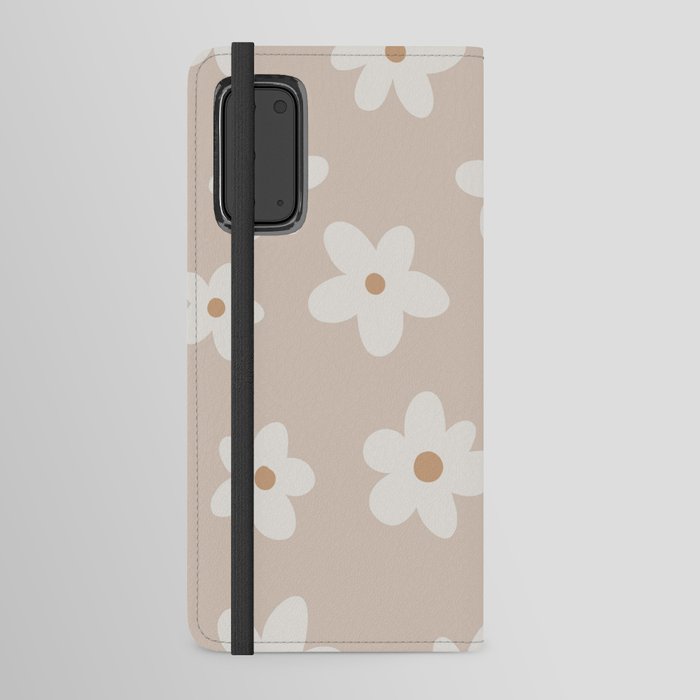 Retro flower field in dusty pink Android Wallet Case