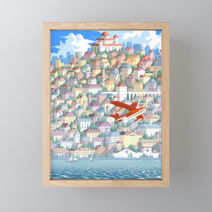 The Red Bird Framed Mini Art Print