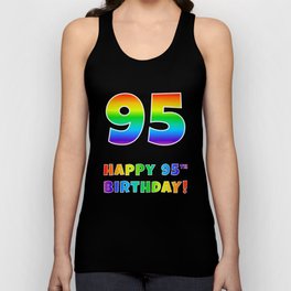 [ Thumbnail: HAPPY 95TH BIRTHDAY - Multicolored Rainbow Spectrum Gradient Tank Top ]
