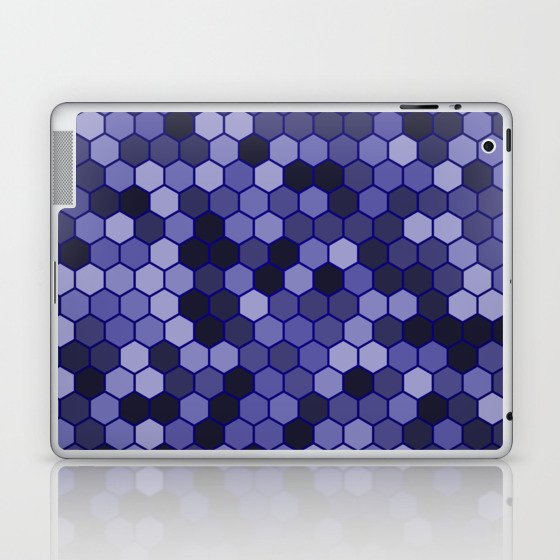 Purple & Black Color Hexagon Honeycomb Design Laptop & iPad Skin