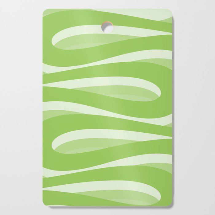 Pop Swirl Wavy Minimalist Abstract Pattern in Light Lime Green Cutting Board