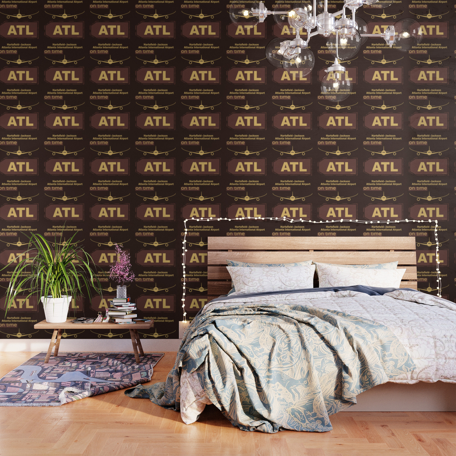 Atl Atlanta Airport Chocolate Wallpaper By Printscenter Society6
