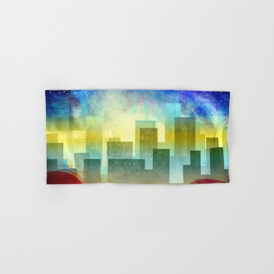 Colorful night digital illustration II. Hand & Bath Towel
