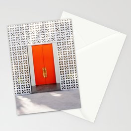Parker Palm Springs Orange Doors with Palm Tree Shadow Stationery Card