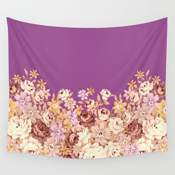 Floral Decor On Purplish Pink Wall Tapestry By Clemm Society6