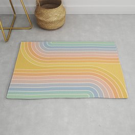 Gradient Curvature III Rug | Colors, Rainbow, Colorful, Arch, Stripes, Graphicdesign, Abstract, Orange, Yellow, Bold 
