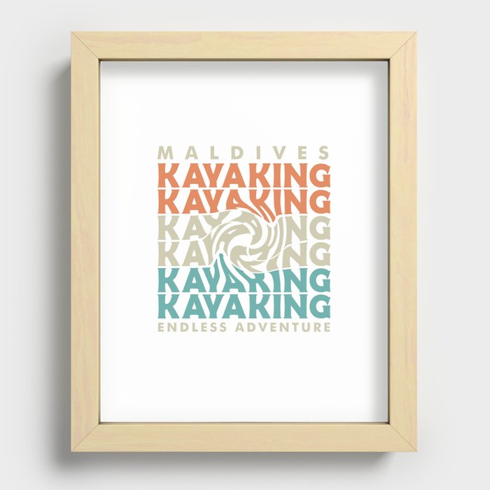 maldives kayak adventure Recessed Framed Print