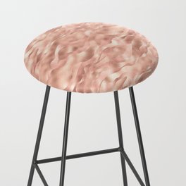 Glam Rose Gold Metallic Waves Texture Bar Stool