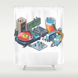 Pixel party Shower Curtain