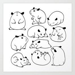 Hamster Blobs Art Print