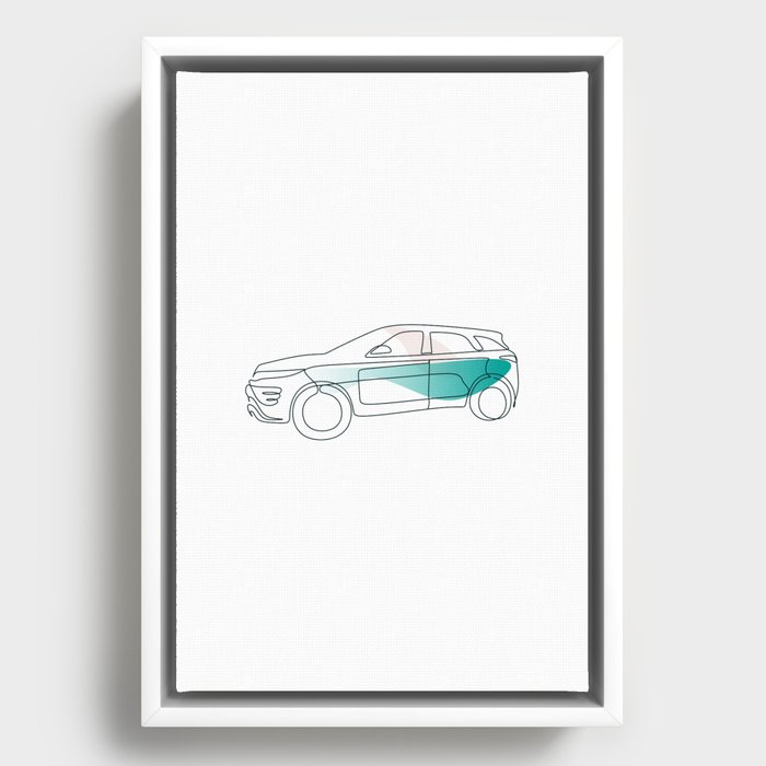 Car Minimal Line Art Framed Canvas