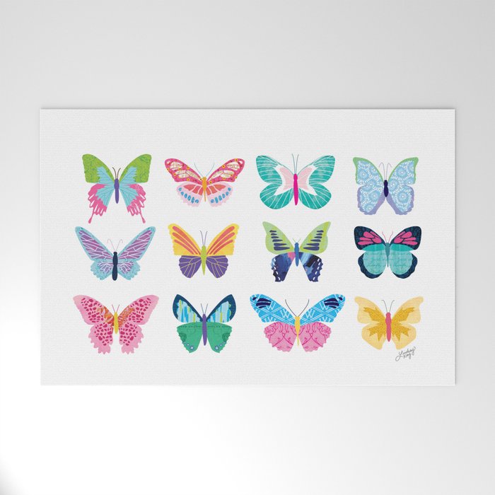 Colorful Butterflies  Welcome Mat