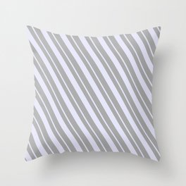 [ Thumbnail: Dark Grey and Lavender Colored Stripes/Lines Pattern Throw Pillow ]