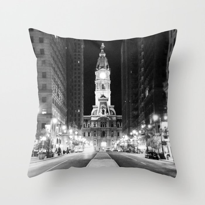 Philly by Night Throw Pillow