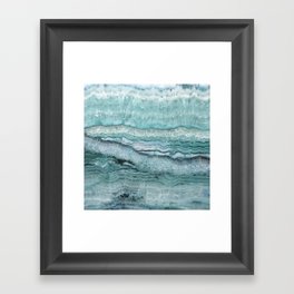 Mystic Stone Aqua Teal Framed Art Print