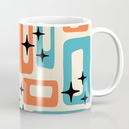 Retro Mid Century Modern Abstract Pattern 221 Orange and Blue Coffee Mug