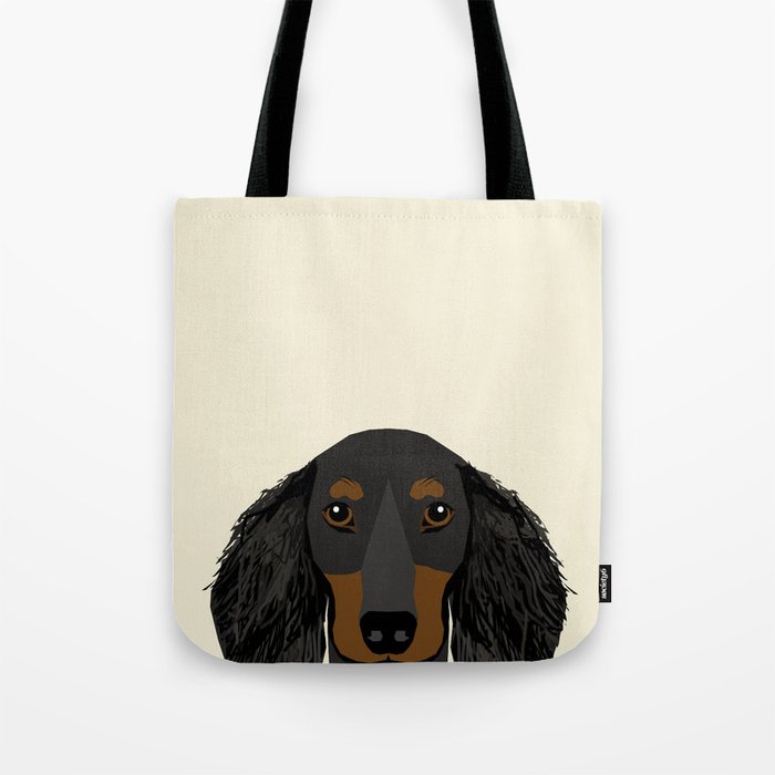 Doxie Portrait Black And Tan Longhaired Dog Design Cute