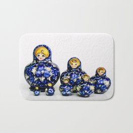 Babushka nesting dolls Bath Mat | Souvenir, Blue, Color, Russiannestingdolls, Doll, Russianculture, Photo, Digital, Babushka, Matreschka 